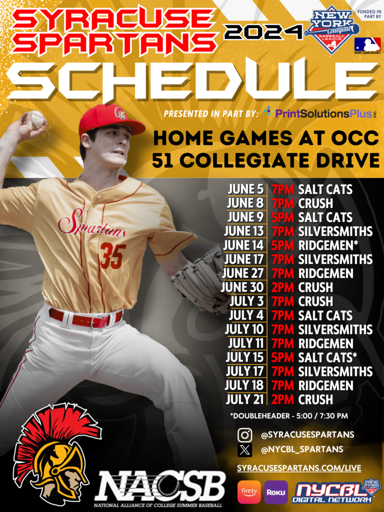 Syracuse Spartans Announce Updated 2024 NYCBL Home Schedule